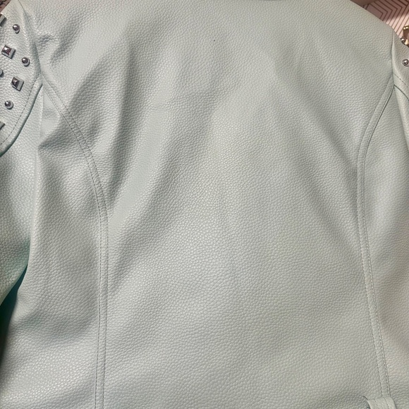 New Akira azalea wang Studded Moto Jacket mint - Picture 2 of 6
